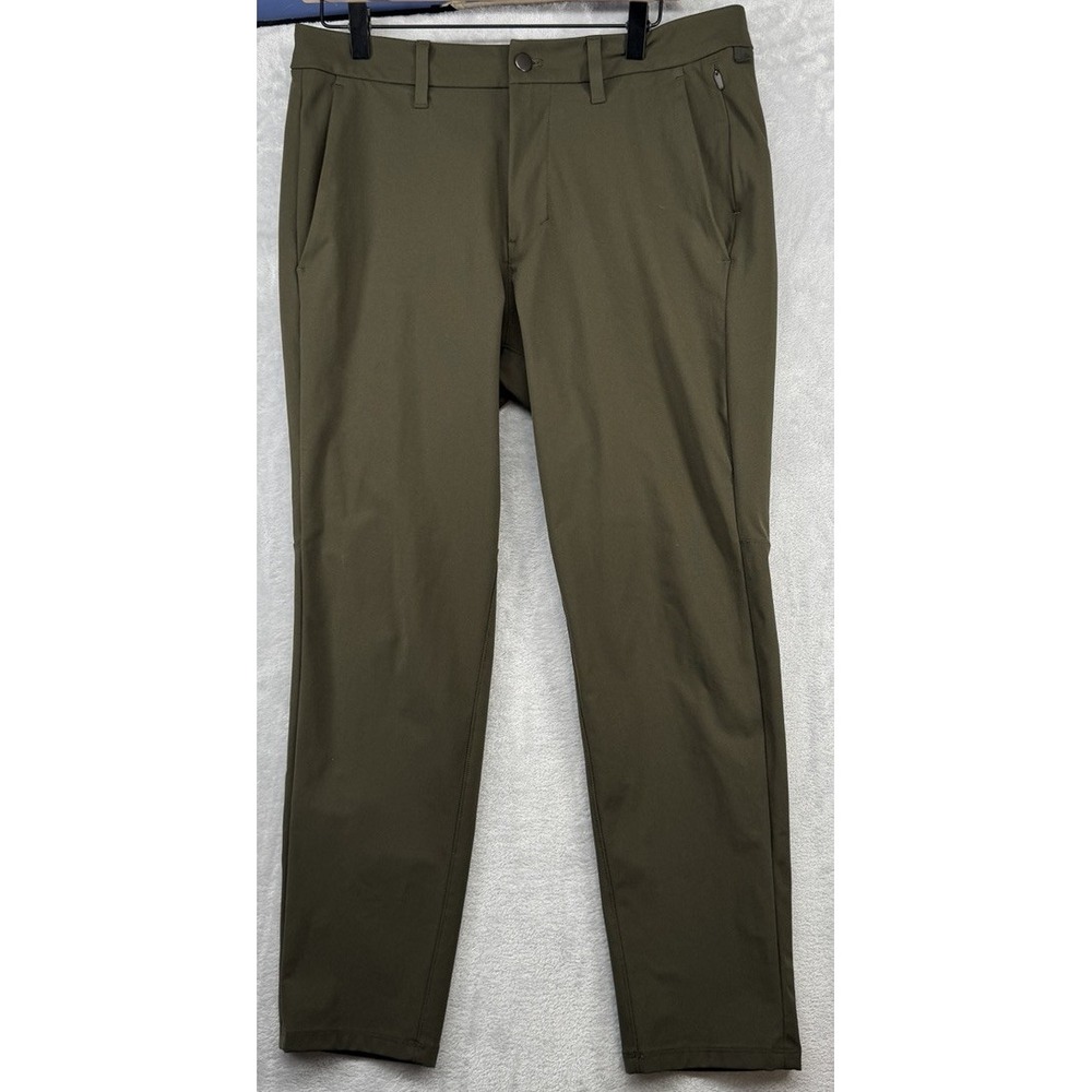 Lululemon Commission Slim Fit Pants Stretch LM5A90S Green Men's Size 32x28